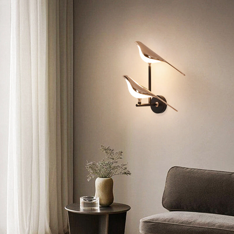 Applique Murale LED Oiseaux Dorés Design Moderne | Avoria | DécoMurale Image