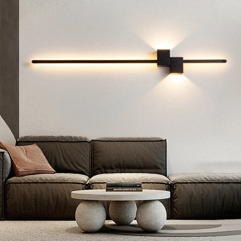 Applique Murale LED Barre Noire Design | Linea | DécoMurale Image