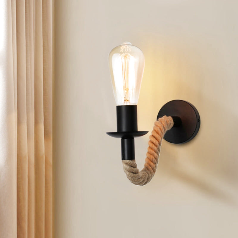 Applique Murale Corde Chanvre Style Industriel Vintage | Chanvia | Univers Mural