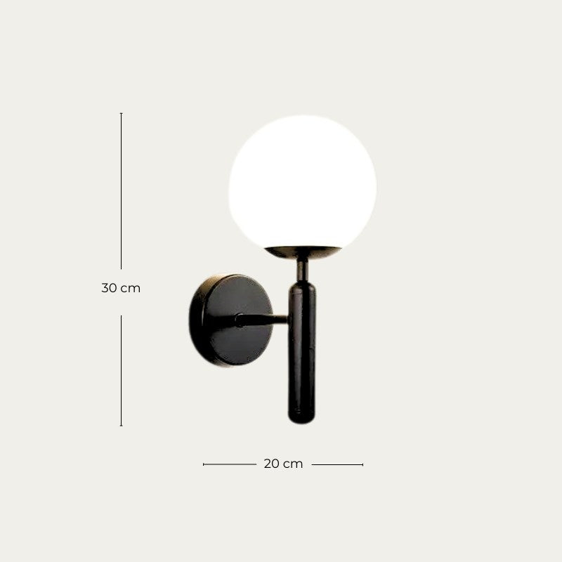 Applique Murale Boule Verre Noir Mat | Matova | Univers Mural