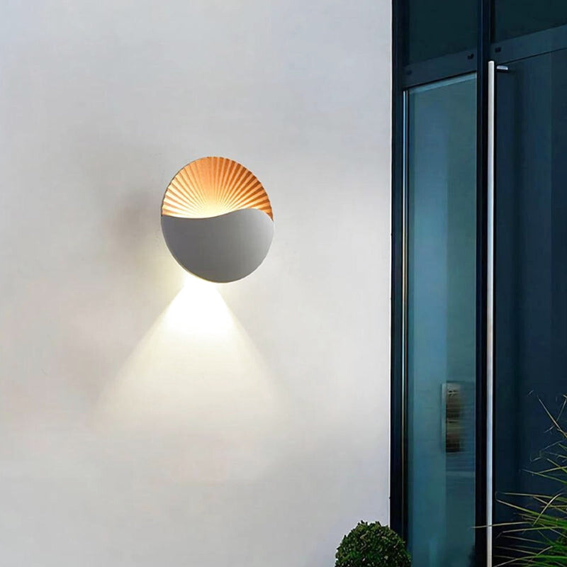Applique Murale Extérieur LED Ronde Noir Doré | Rondor | Univers Mural