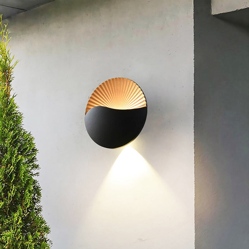 Applique Murale Extérieur LED Ronde Noir Doré | Rondor | Univers Mural Image