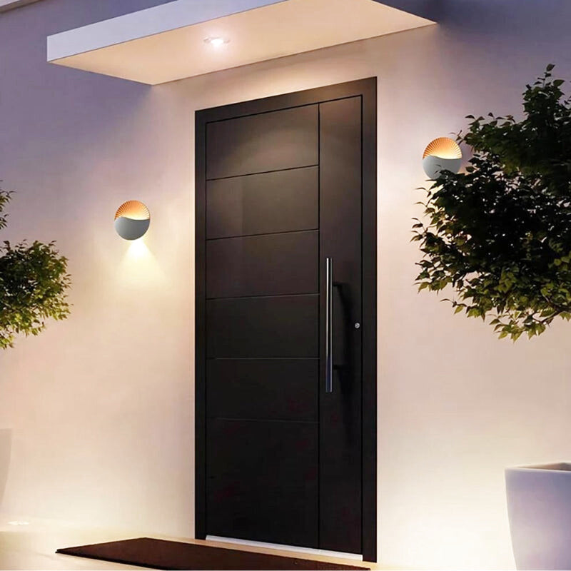 Applique Murale Extérieur LED Ronde Noir Doré | Rondor | Univers Mural