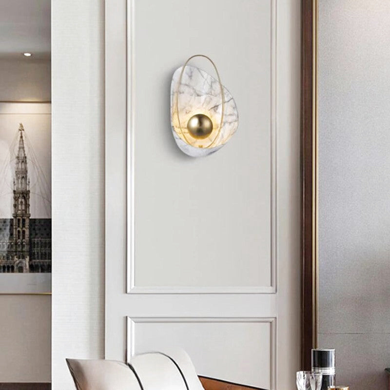 Applique Murale Marbre Noir Doré Design Luxe | Marmys | Univers Mural