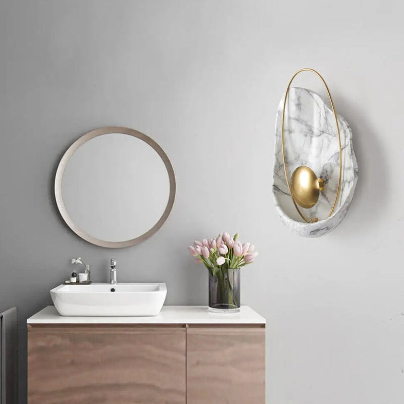 Applique Murale Marbre Noir Doré Design Luxe | Marmys | Univers Mural