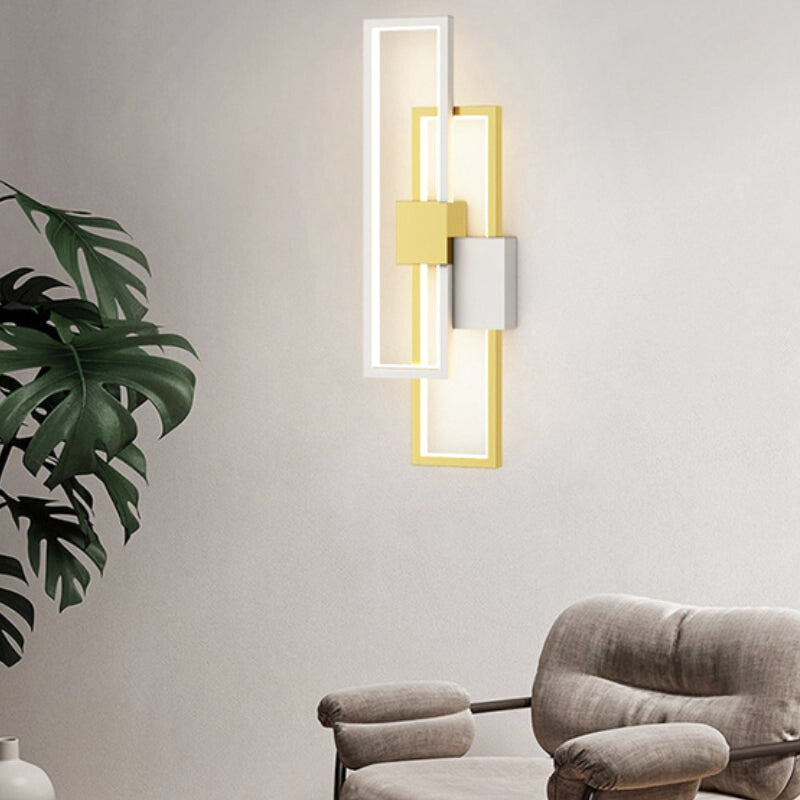 Applique Murale LED Rectangle Noir Blanc Design | Quadro | Univers Mural