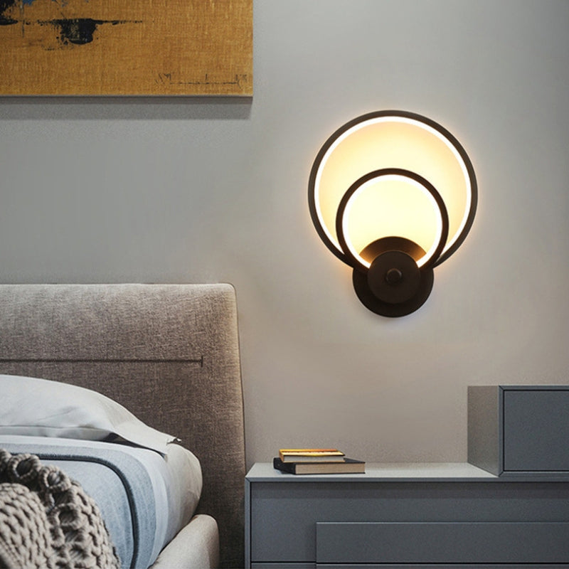 Applique Murale LED Cercles Noire Chambre | Cerely | Univers Mural