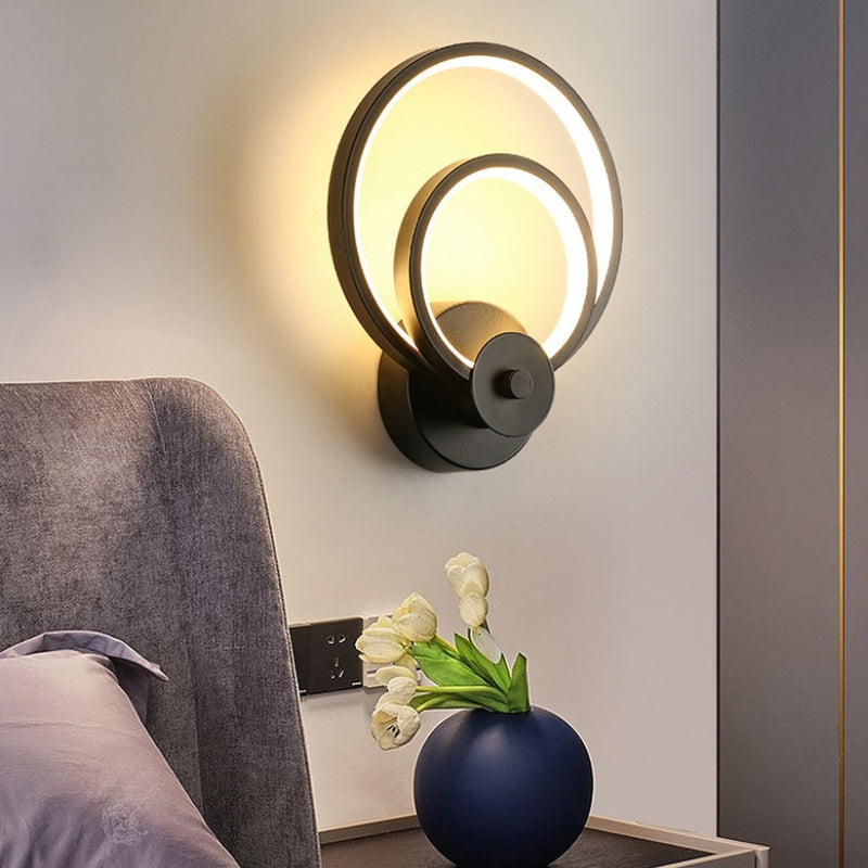 Applique Murale LED Cercles Noire Chambre | Cerely | Univers Mural