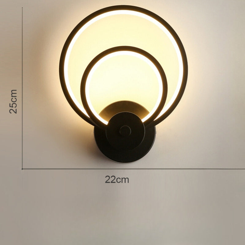 Applique Murale LED Cercles Noire Chambre | Cerely | Univers Mural