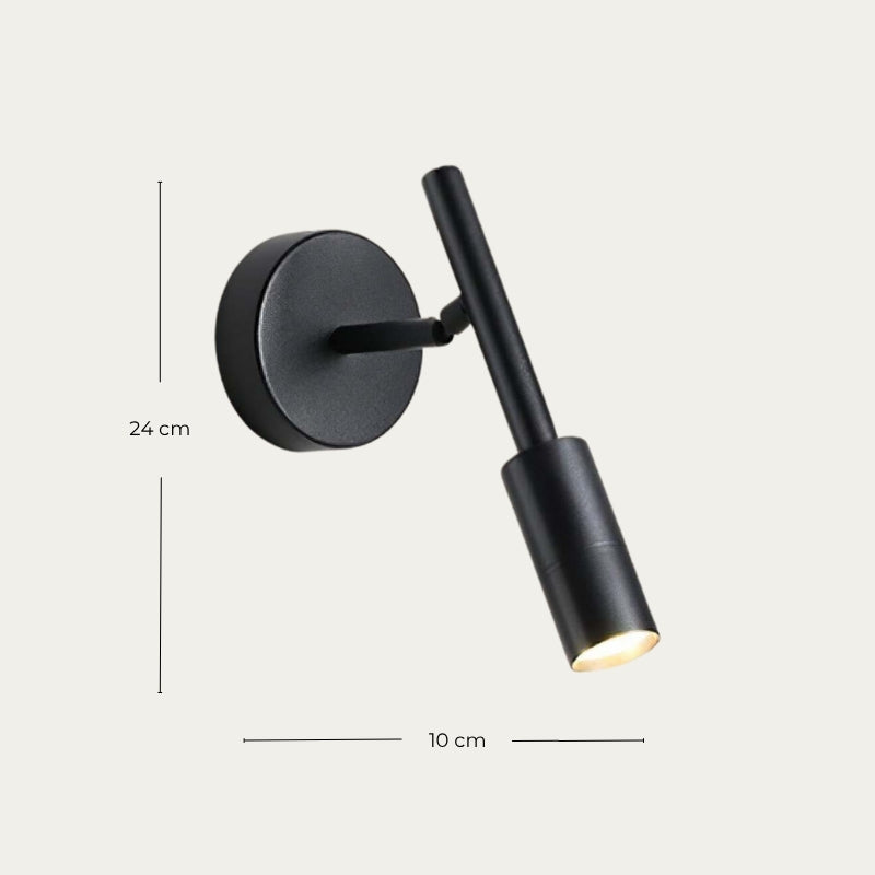 Applique Murale Spot Orientable Tube Noir Mat | Vectra | Univers Mural