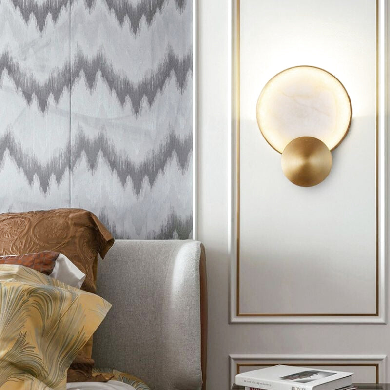 Applique Murale Disque LED Dorée Marbre | Marblea | Univers Mural