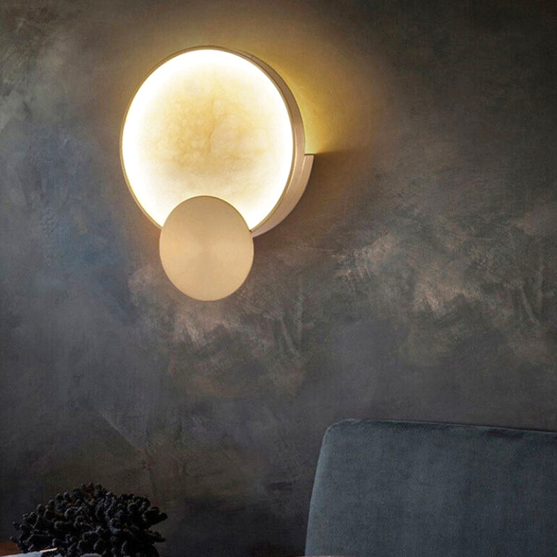 Applique Murale Disque LED Dorée Marbre | Marblea | Univers Mural