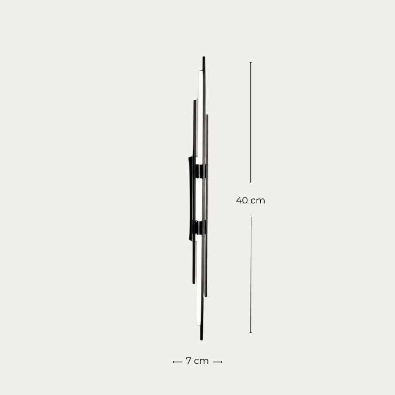 Applique Murale LED Tubes Verticaux Noire Design | Verto | Univers Mural