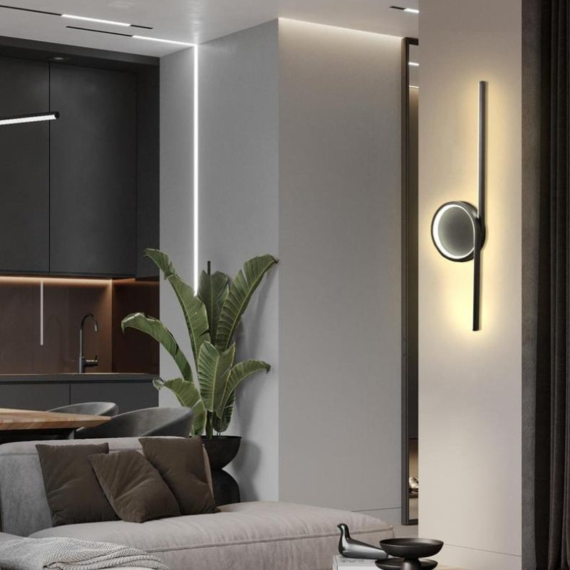 Applique Murale LED Ligne Cercle Noir Design | Cirena | Univers Mural